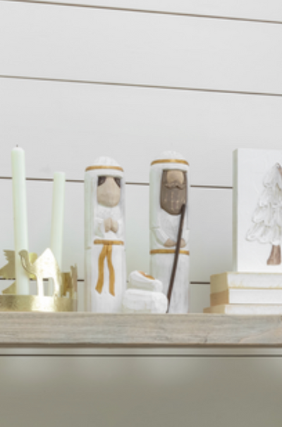 Pine Wood Nativity Set