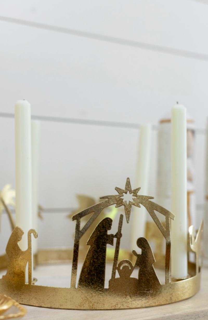 Gold Advent Metal Wreath