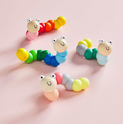 Wooden Wiggly Worm Toy