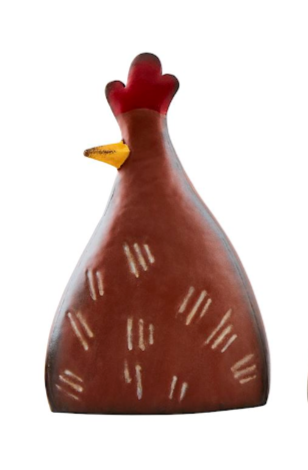 Hand Painted Tin Chicken Sitter - 3 Sizes