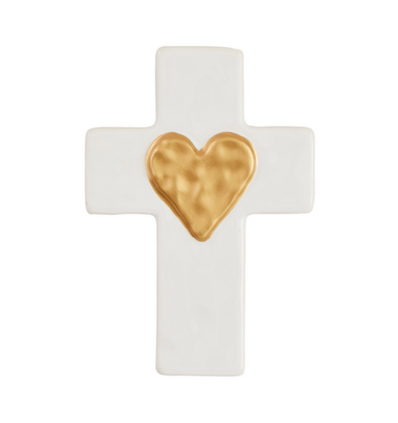 White Ceramic Cross with Gold - 3 Styles