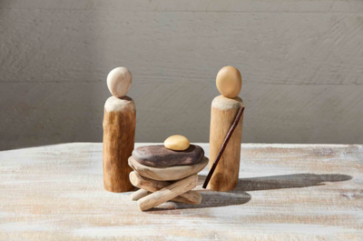 Wood & Stone Nativity Set