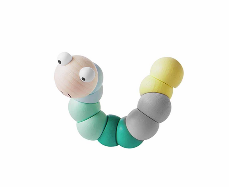 Wooden Wiggly Worm Toy