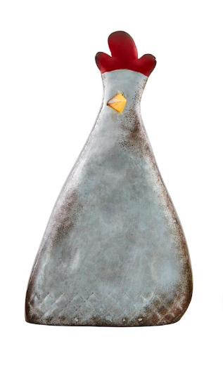 Hand Painted Tin Chicken Sitter - 3 Sizes