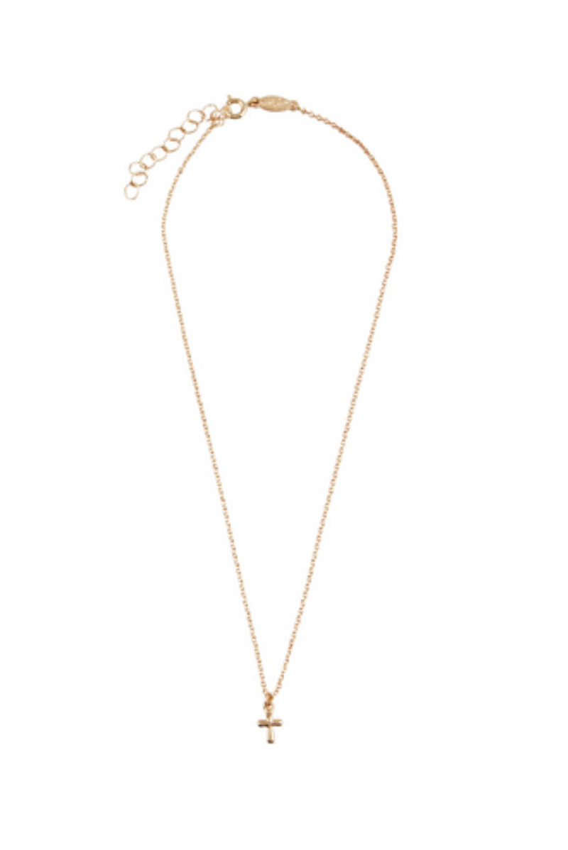 Gold Boxed Cross Necklace