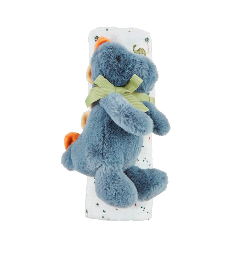 Dino Swaddle & Butterfly Rattle Set