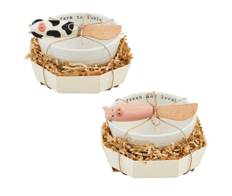 Cow & Pig Farm Tidbit Bowls
