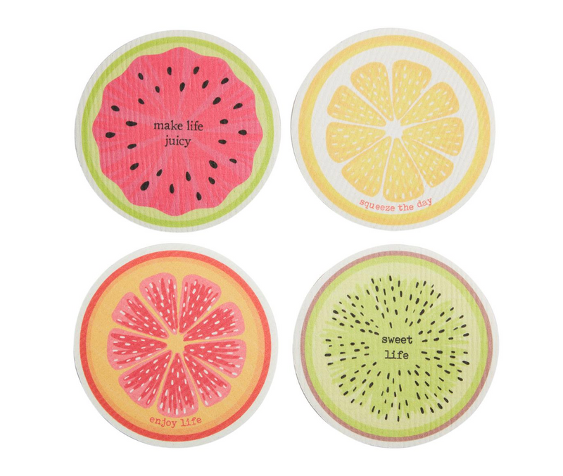 Fruit Sentiments Reusable Dish Cloths