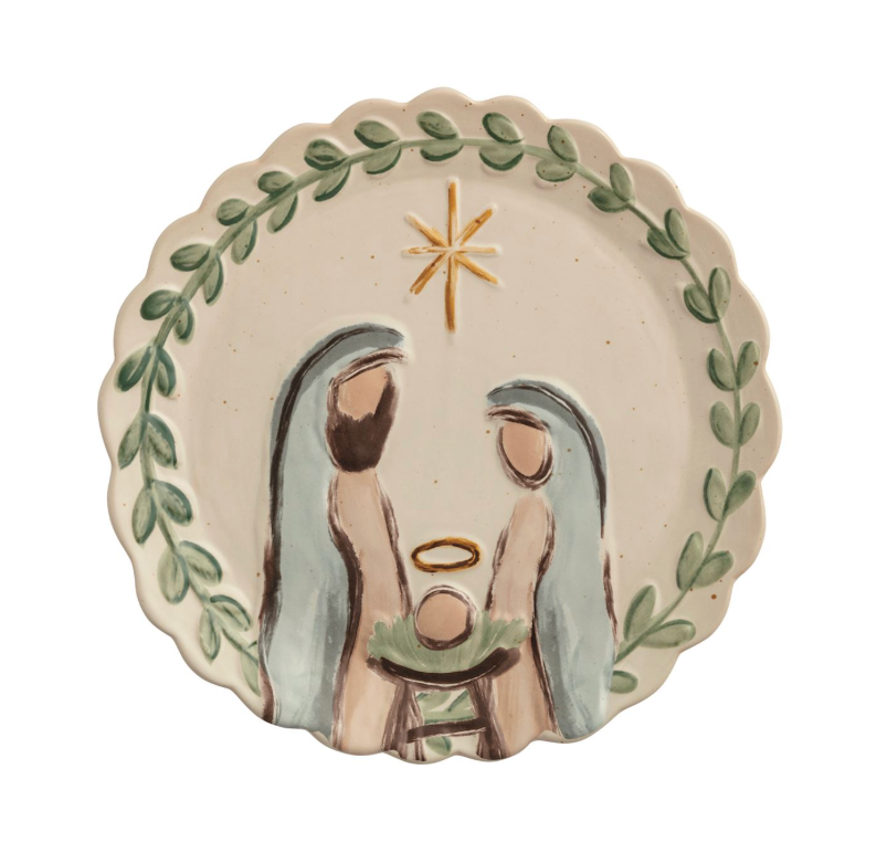 Round Nativity Platter