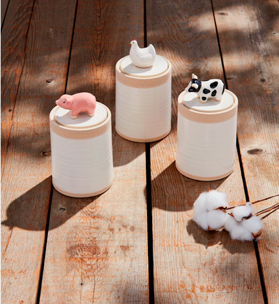 Farm Animal Stoneware Canisters