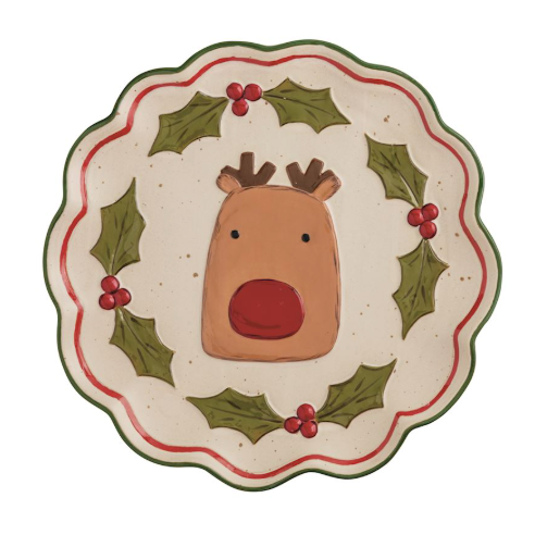 Stoneware Rudolph Christmas Platter
