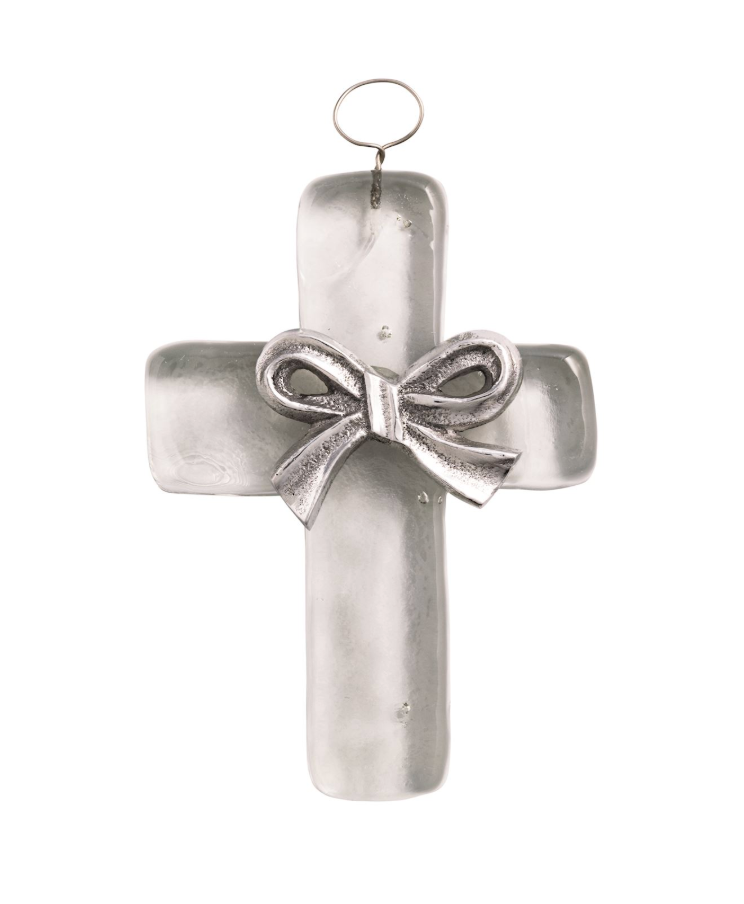 Cross Glass & Metal Ornament