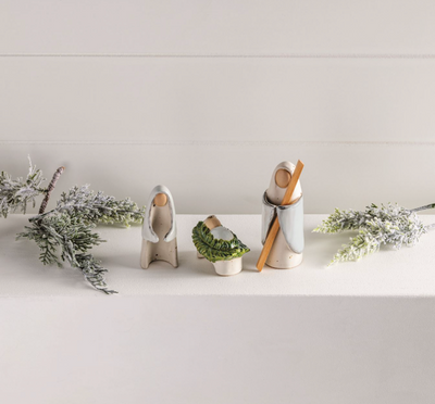 Farm Christmas Ceramic Nativity Set