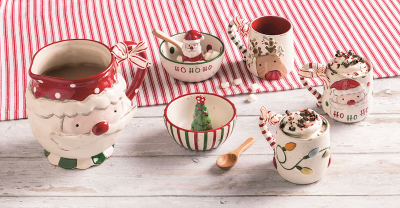 Christmas Santa Stoneware Pitcher