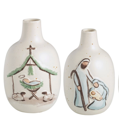Nativity Bud Vase - 2 Motifs
