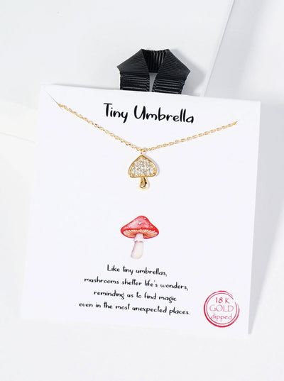 "Tiny Umbrella" Mushroom Necklace