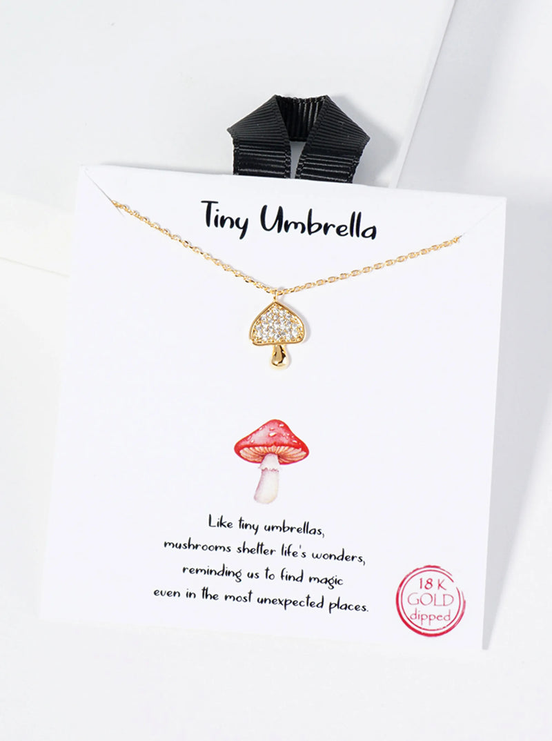 "Tiny Umbrella" Mushroom Necklace