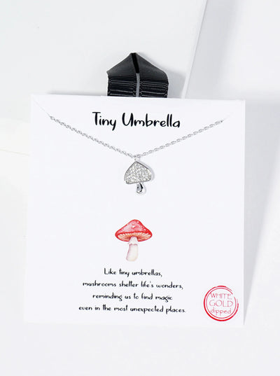"Tiny Umbrella" Mushroom Necklace
