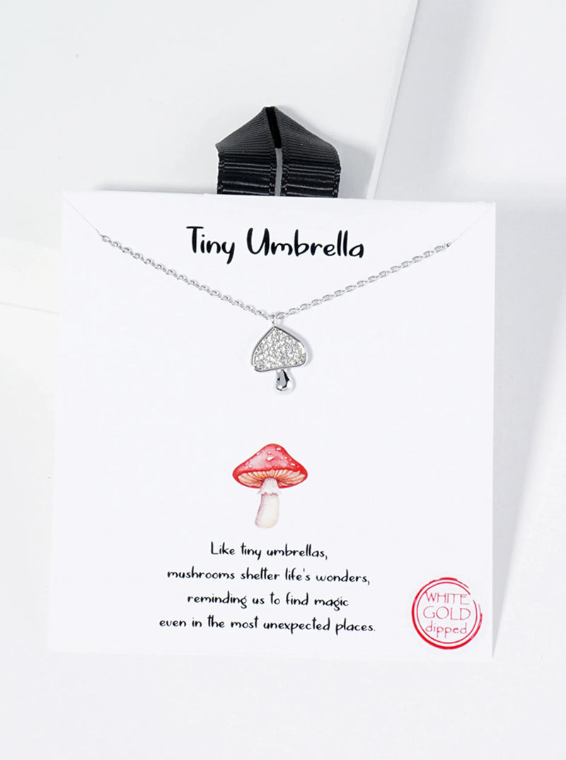 "Tiny Umbrella" Mushroom Necklace