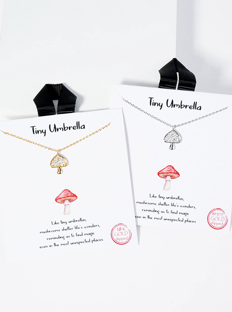 "Tiny Umbrella" Mushroom Necklace