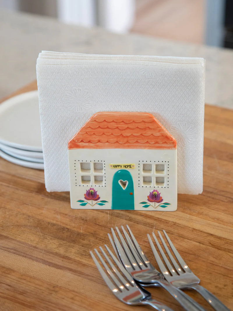 Happy Home Ceramic Sponge/Napkin Holder