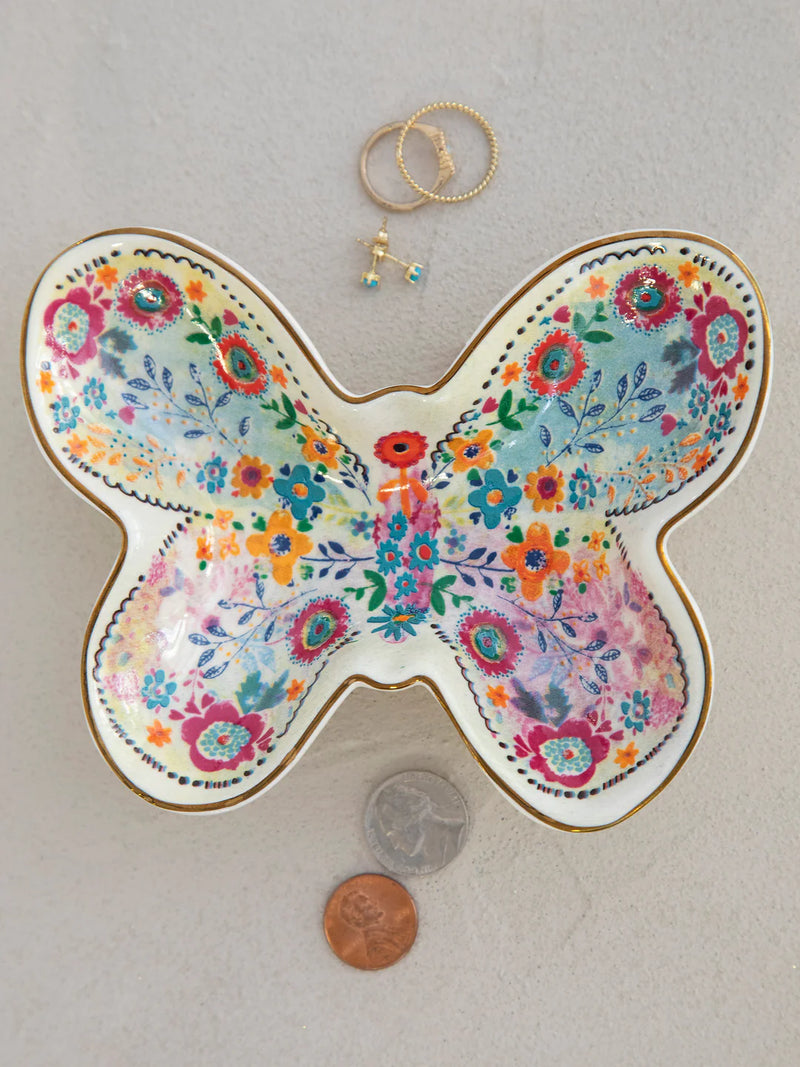 Butterfly Shaped Ceramic Trinket Bowl