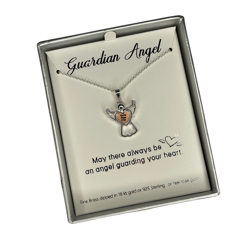 "Guide. Hope. Pray" Guardian Angel Necklace