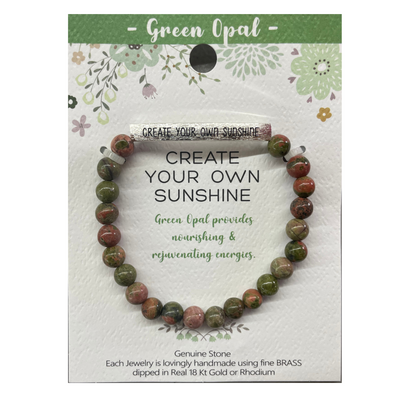 "Create Your Own Sunshine" Gemstone Bar Bracelet