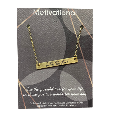 "Live The Life You've Imagined" Bar Necklace