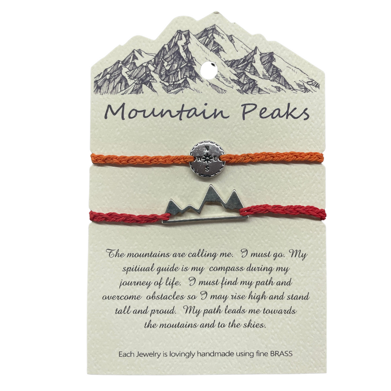 "The Mountains Are Calling Me" Bracelet Pack - Red/Orange