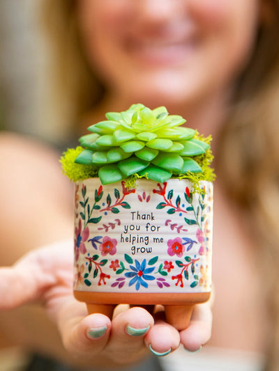 "Thank You for Helping Me Grow" Mini Artisan Planter