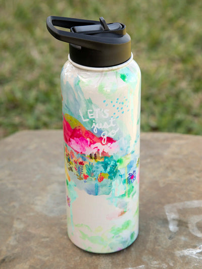 "Let's Just Go" XL Stainless Steel Water Bottle