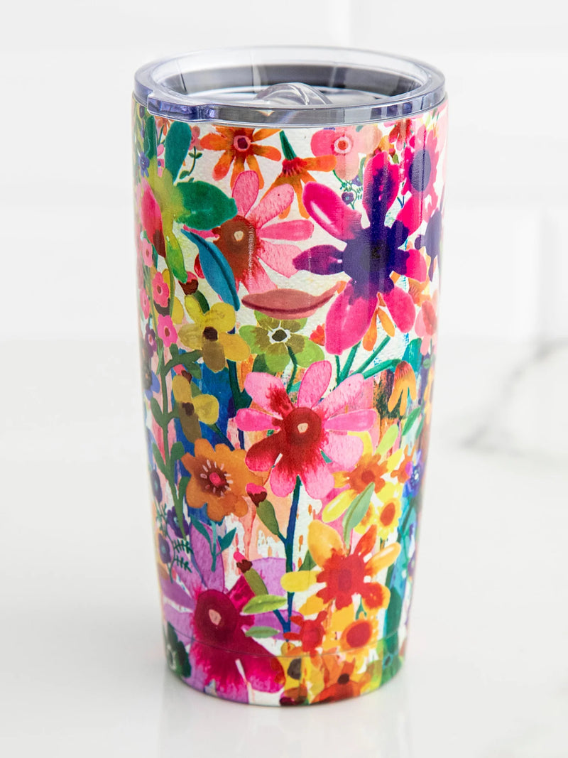 Watercolor Floral Stainless Steel 14oz Tumbler