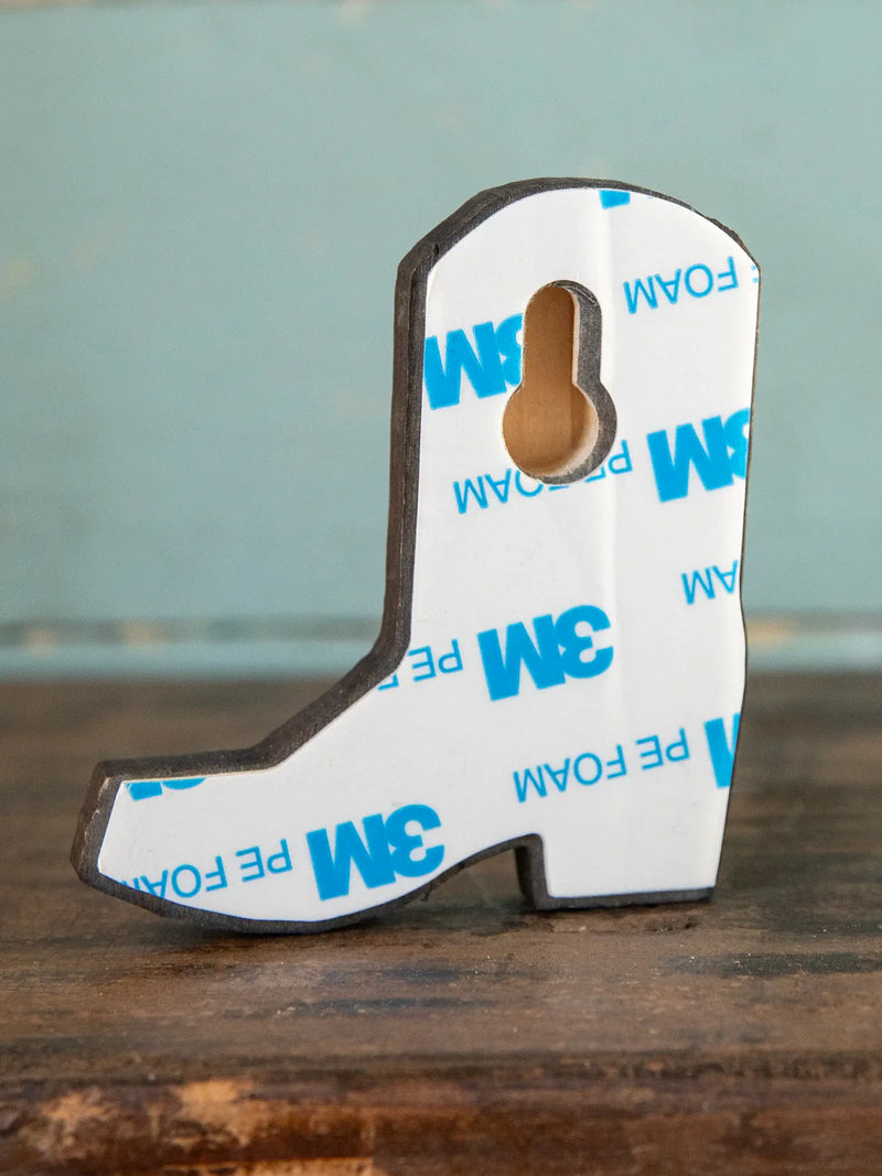 Boots Adhesive Wooden Wall Hooks, Set of 2