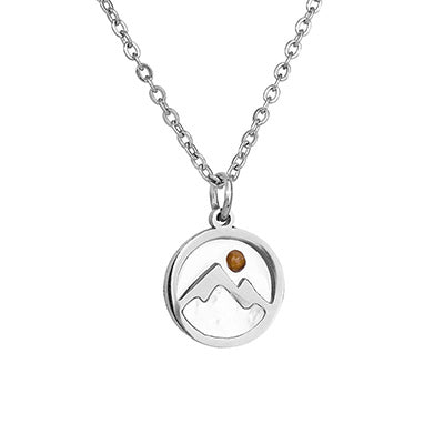 Mustard Seed & Mountain Necklace - Silver