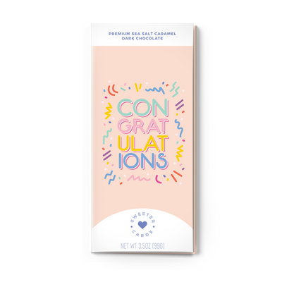"Congratulations" Greeting Card + Chocolate Bar