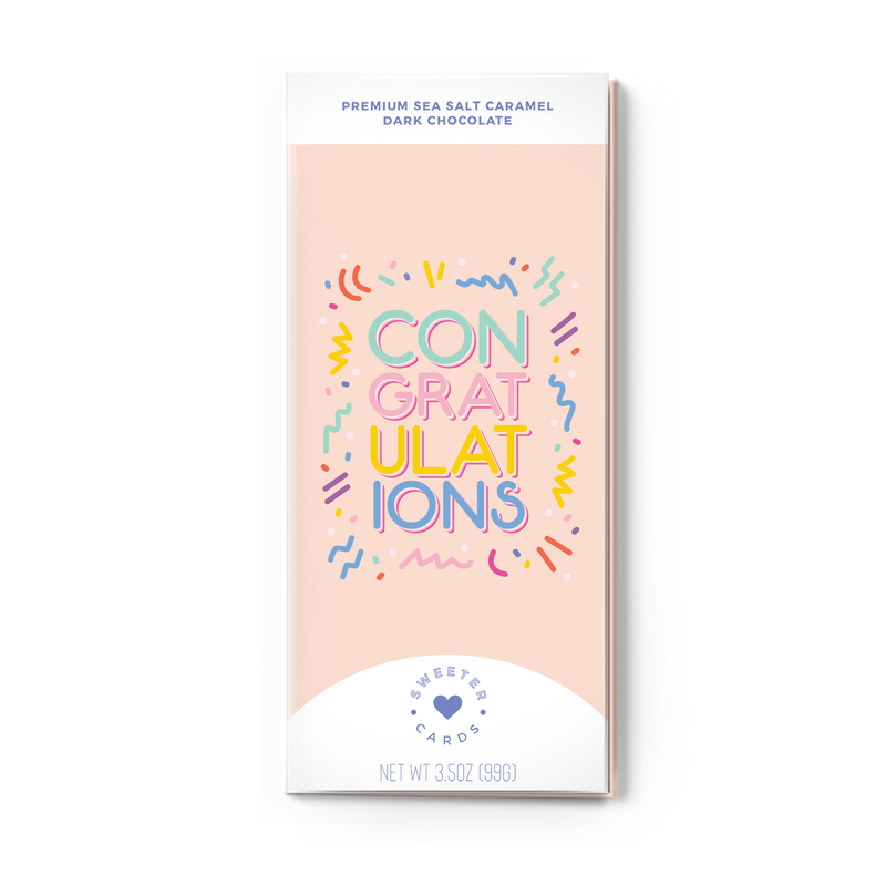"Congratulations" Greeting Card + Chocolate Bar