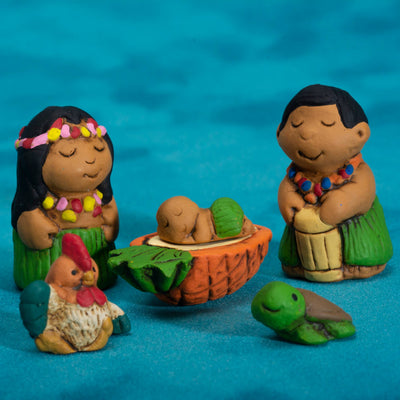 Mini Hawaiian Nativity Set - 6 Piece