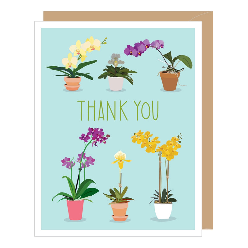 Potted Orchids Thank You Card