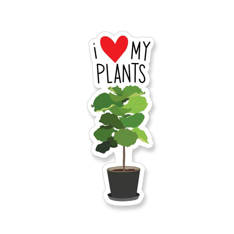 "I Love My Plants" Fiddle Leaf Fig Vinyl Sticker