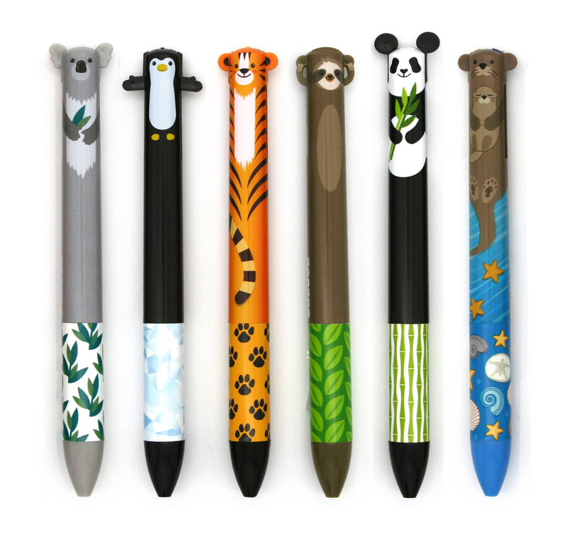 "Twice as Nice" 2 Color Animal Click Pens