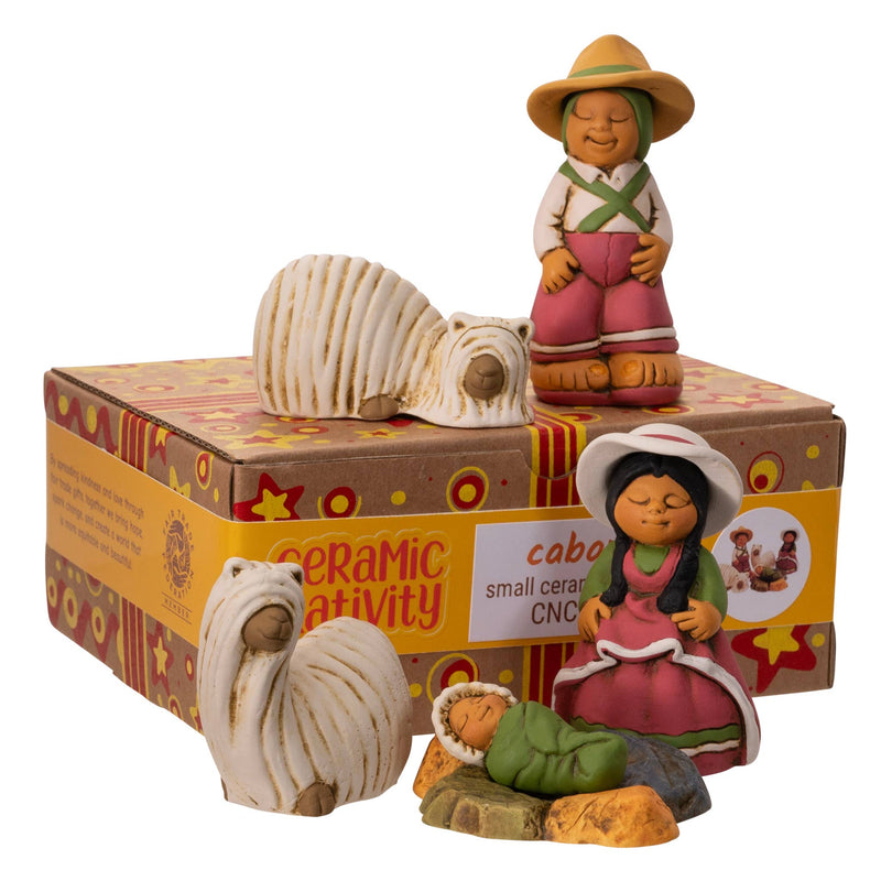 Andean Nativity Set with Suri Alpacas - 8 Piece