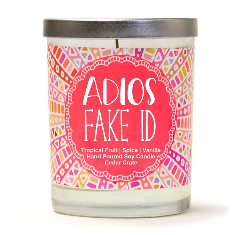 "Adios Fake ID" Soy Birthday Candle