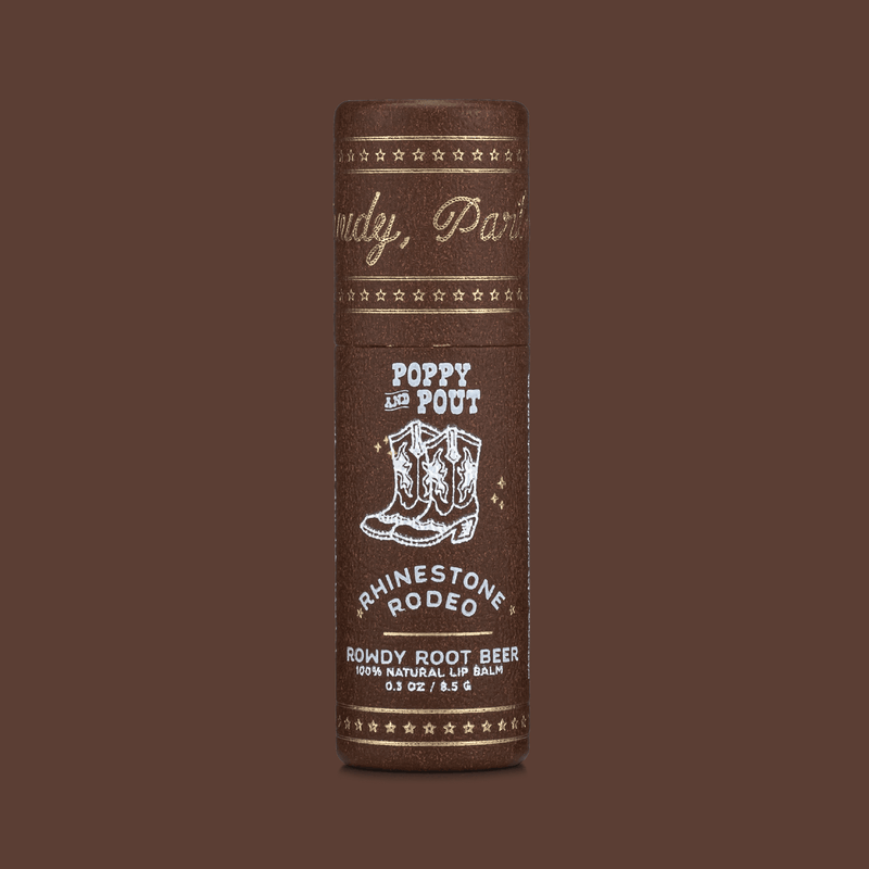 Poppy & Pout  Rhinestone Rodeo, Rowdy Rootbeer Lip Balm