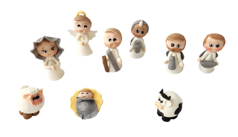 9-piece French Dough Nativity Set