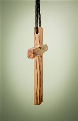 Olive Wood From Bethlehem |  Medium Plain Cross Pendant - 4"