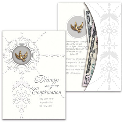 "Confirmation Blessings" Card & Dove Charm Set