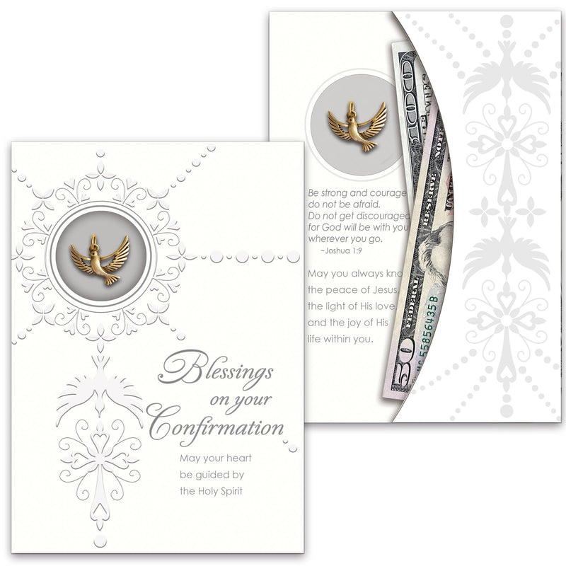 "Confirmation Blessings" Card & Dove Charm Set