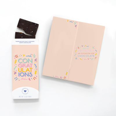 "Congratulations" Greeting Card + Chocolate Bar
