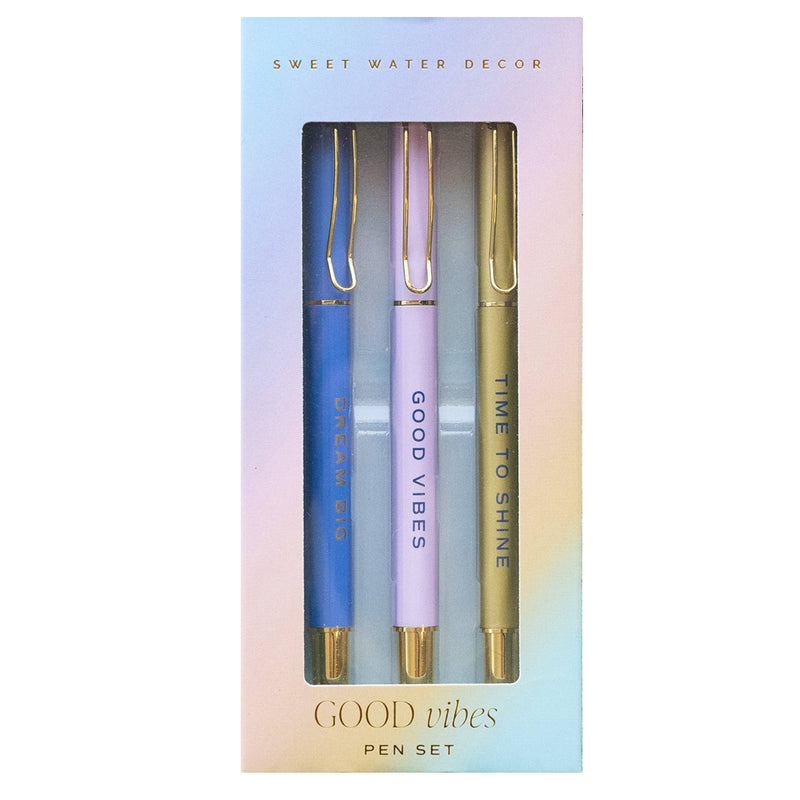 "Good Vibes" Metal Pen Set - 3pk